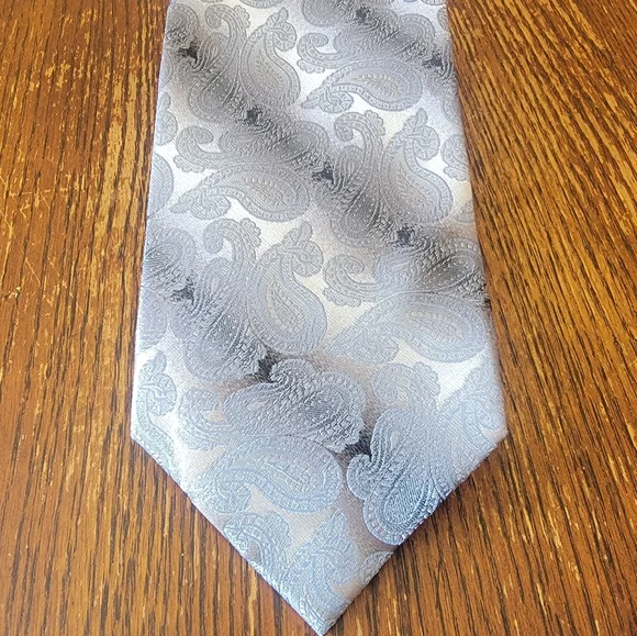 Mens Silk Valerio Garati Hand Made Tie Blue Silver - Picture 4 of 7